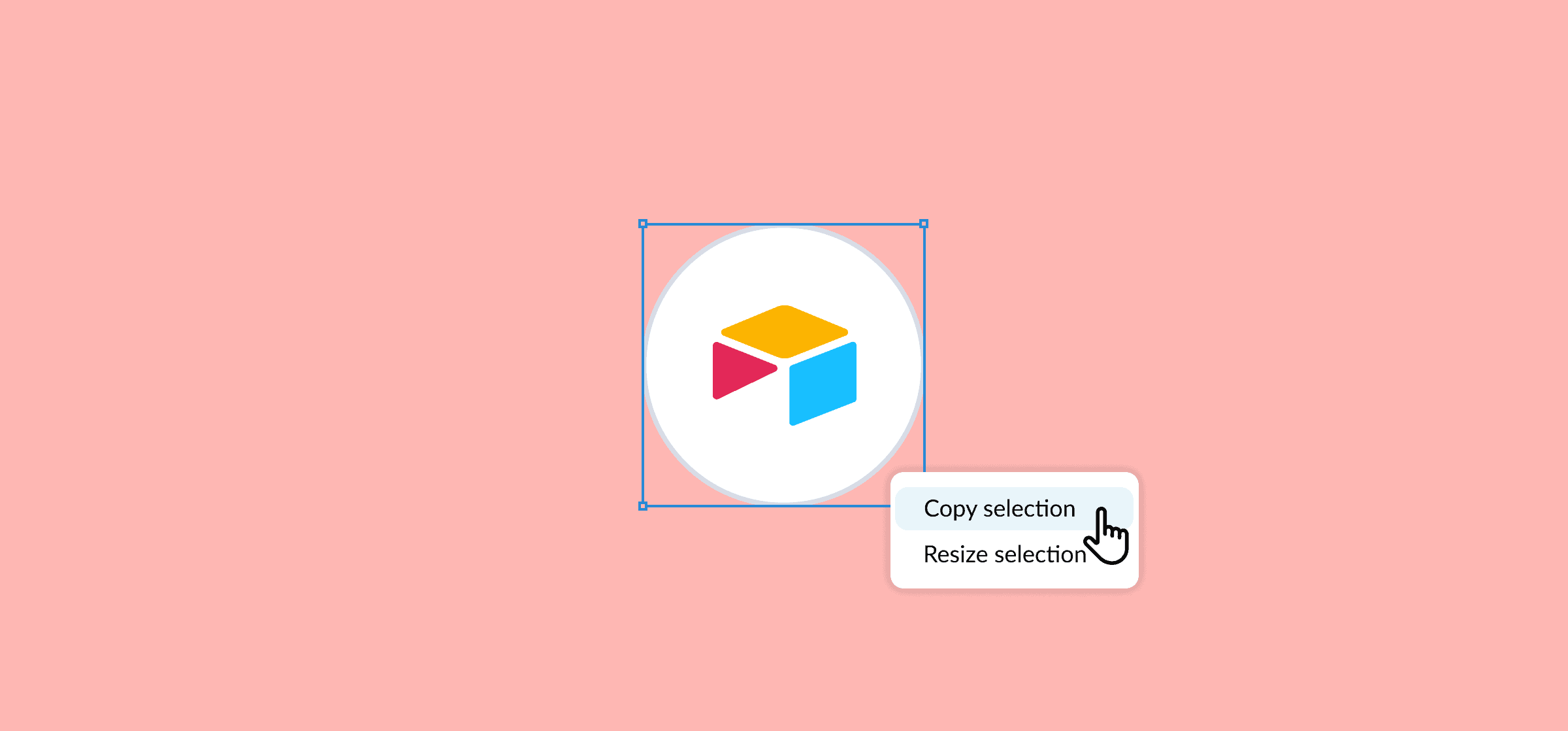 The Airtable logo on a pink background, representing building a marketing budget report with Airtable and Unito.
