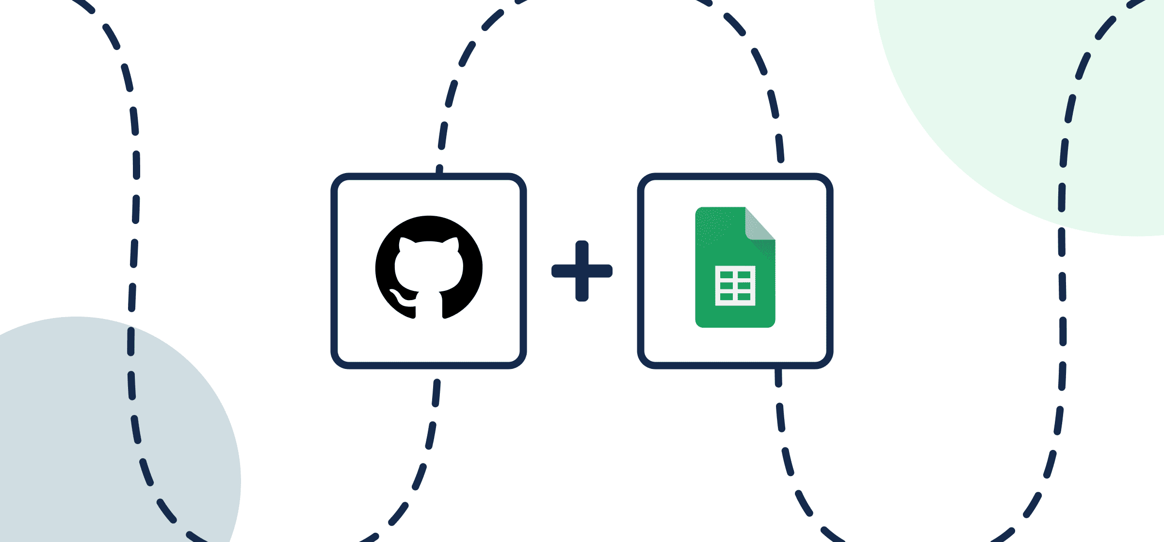 Featured image illustrating a step-by-step guide on syncing GitHub issues to Google Sheets using Unito, depicted by the connected logos of GitHub and Google Sheets through circles and dotted lines.