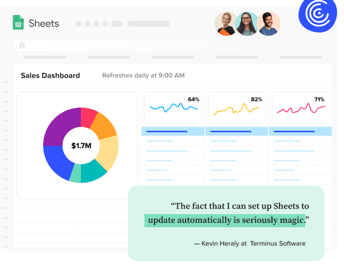 A screenshot of Coefficient, one of the best add-ons for Google Sheets.