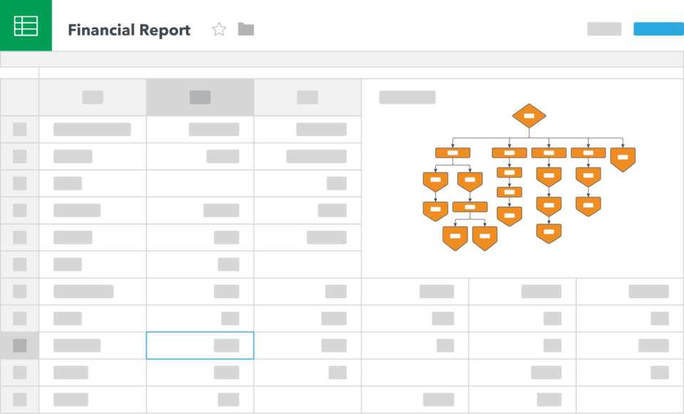 A screenshot of Lucidchart Diagrams, one of the best add-ons for Google Sheets.