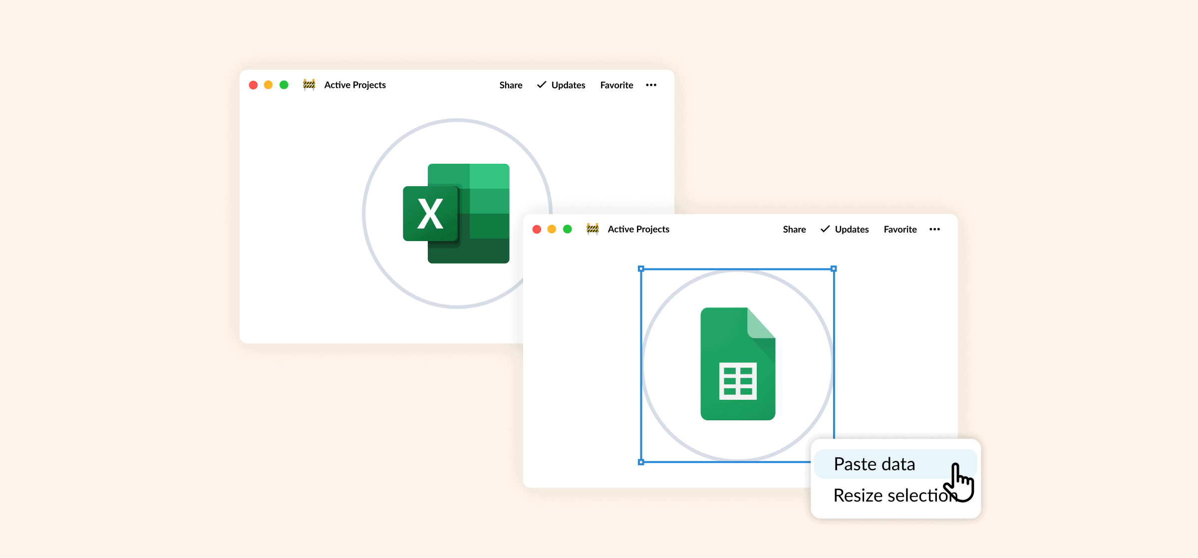 Logos for Excel and Google Sheets, representing ways to clean up data in Excel.