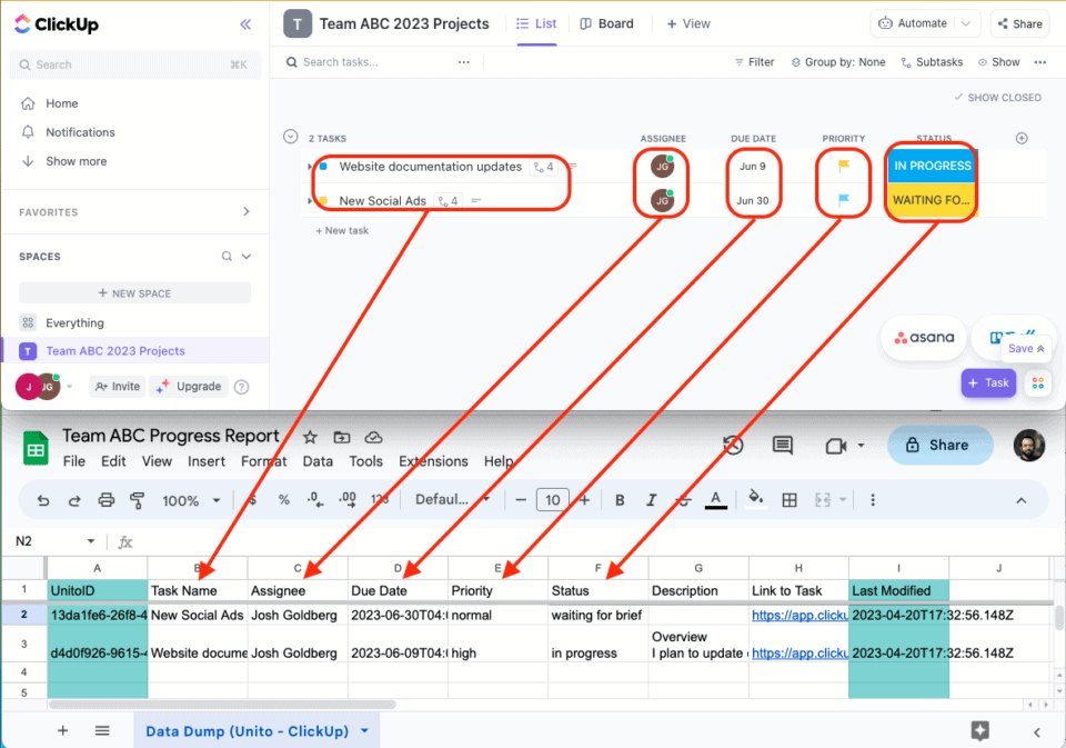How to Export ClickUp to Google Sheets with Synced Updates