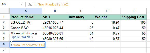 A screenshot of a Google sheet with a referral formula.