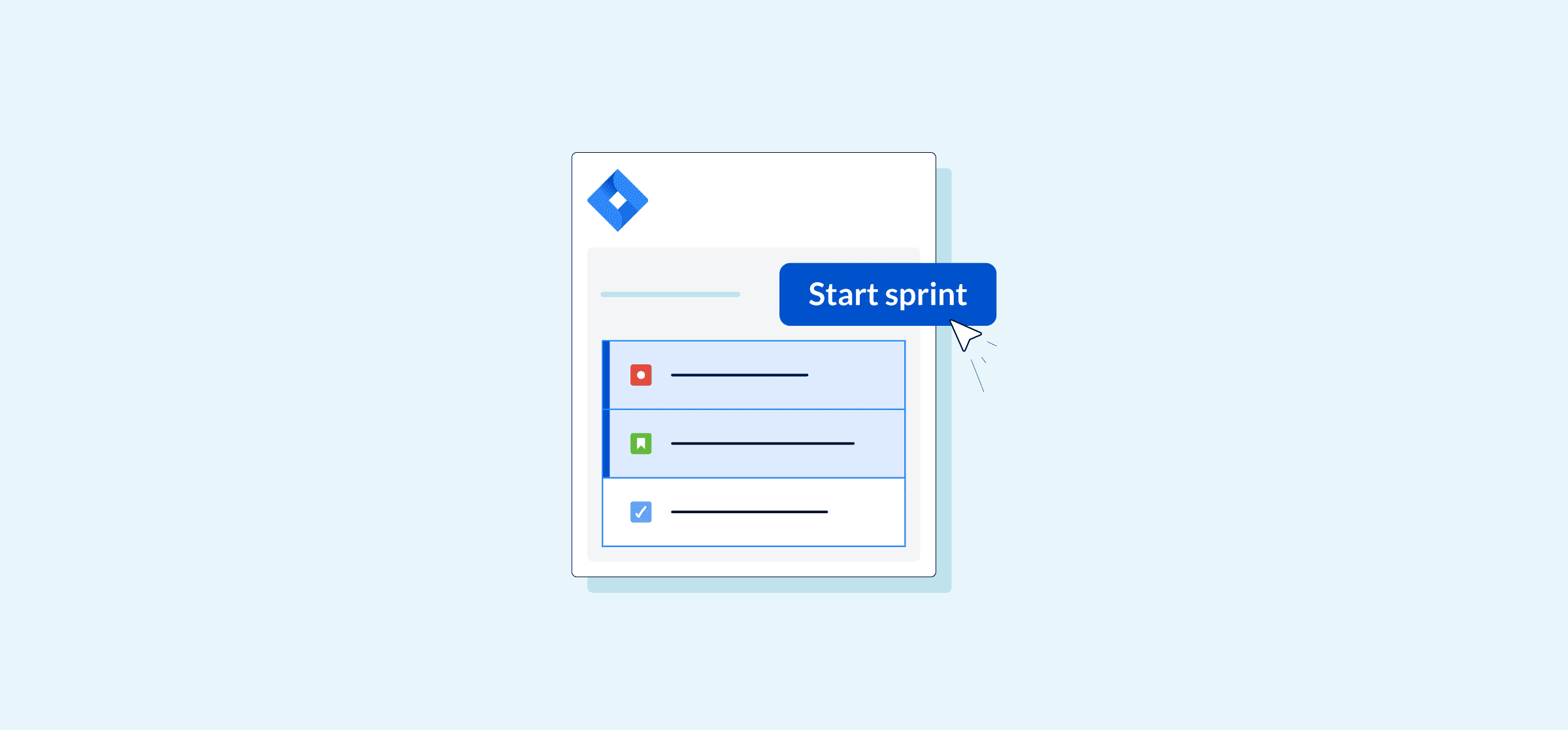 A screenshot of a menu in Jira, representing how to create a sprint in Jira.