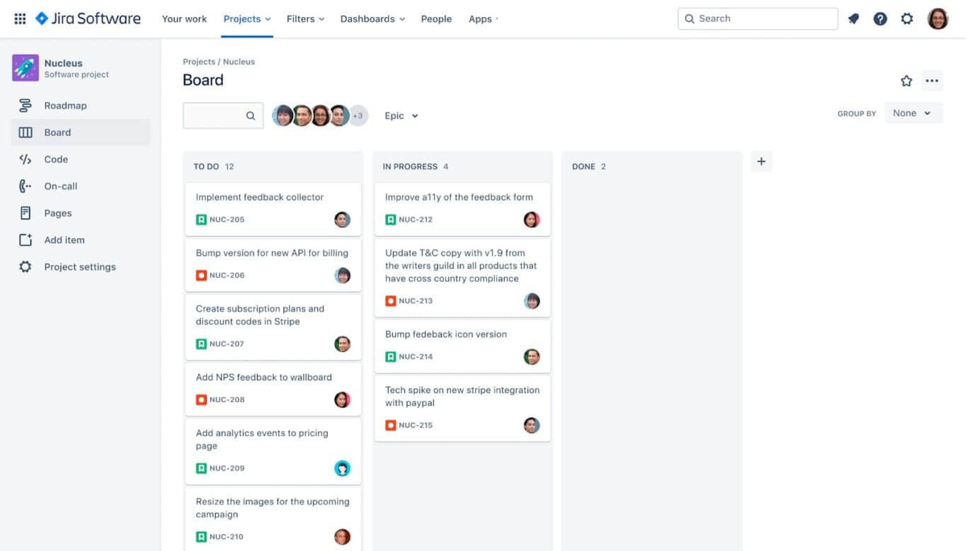 A Kanban board template for Jira.