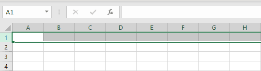 A screenshot of an Excel spreadsheet with a row highlighted.