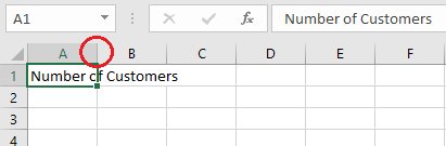A screenshot of an Excel spreadsheet, with cell A1 highlighted.