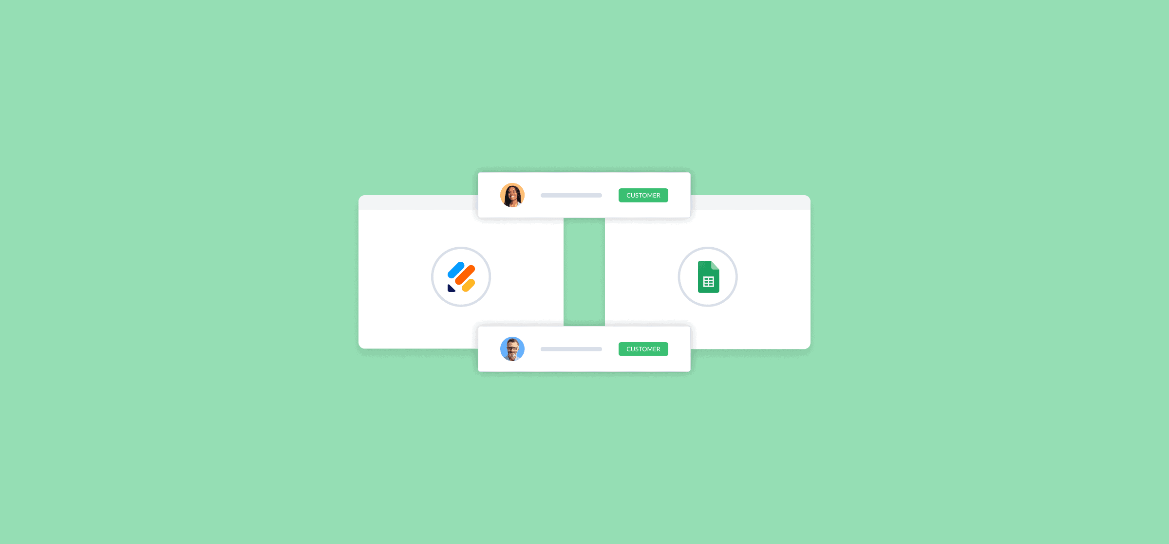 Logos for Jotform and Google Sheets, representing a guide on connecting these two tools.