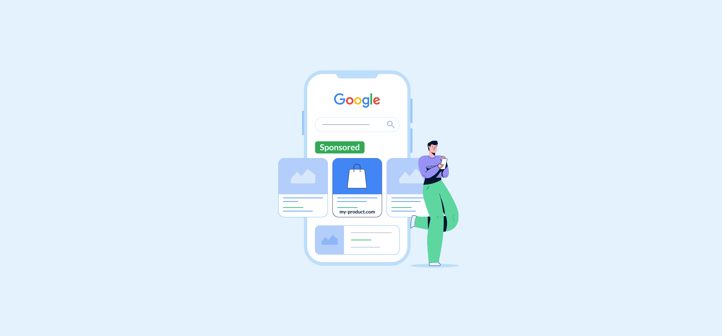 An illustration representing a beginner's guide to Google Ads.