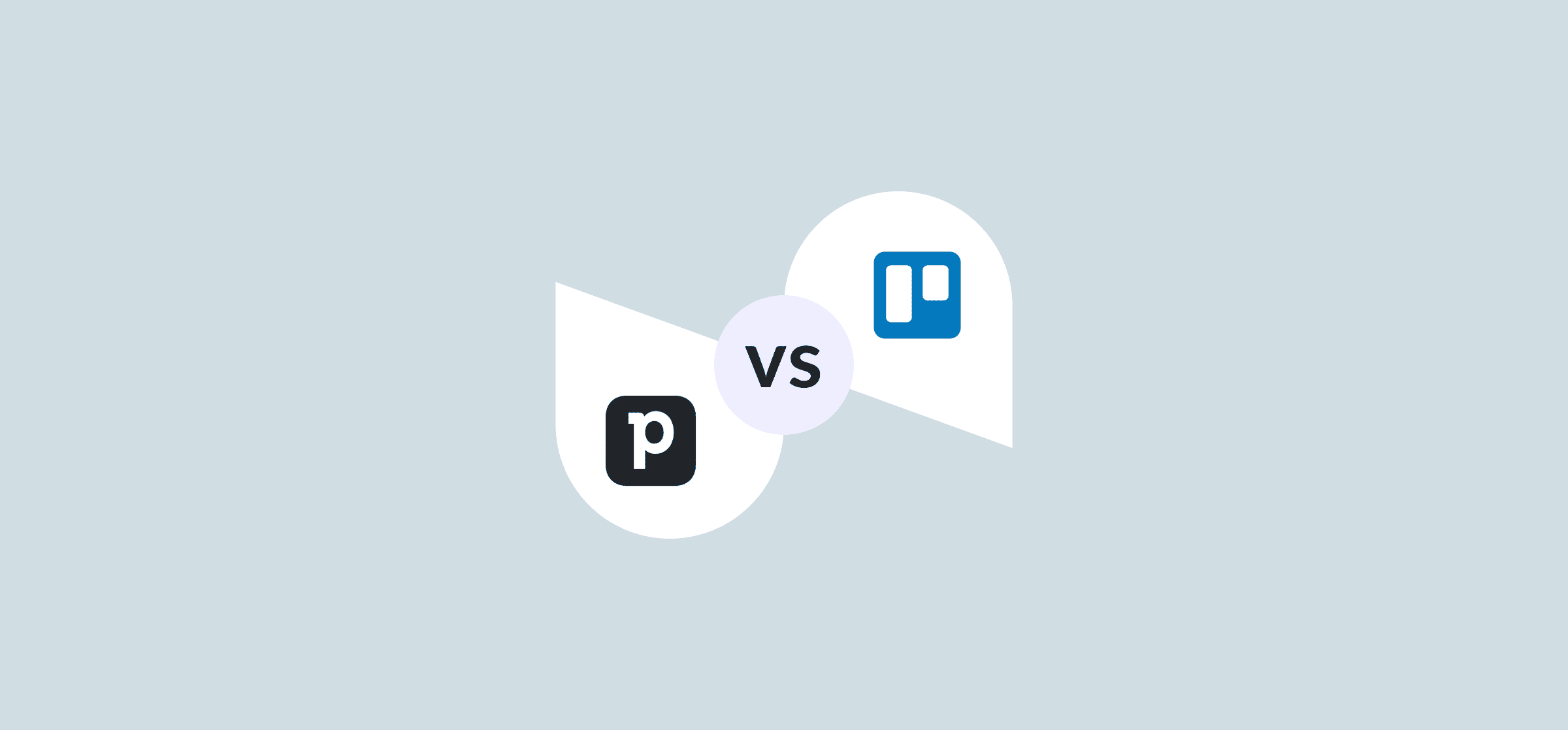Logos for Pipedrive vs. Trello, representing a blog article comparing them.