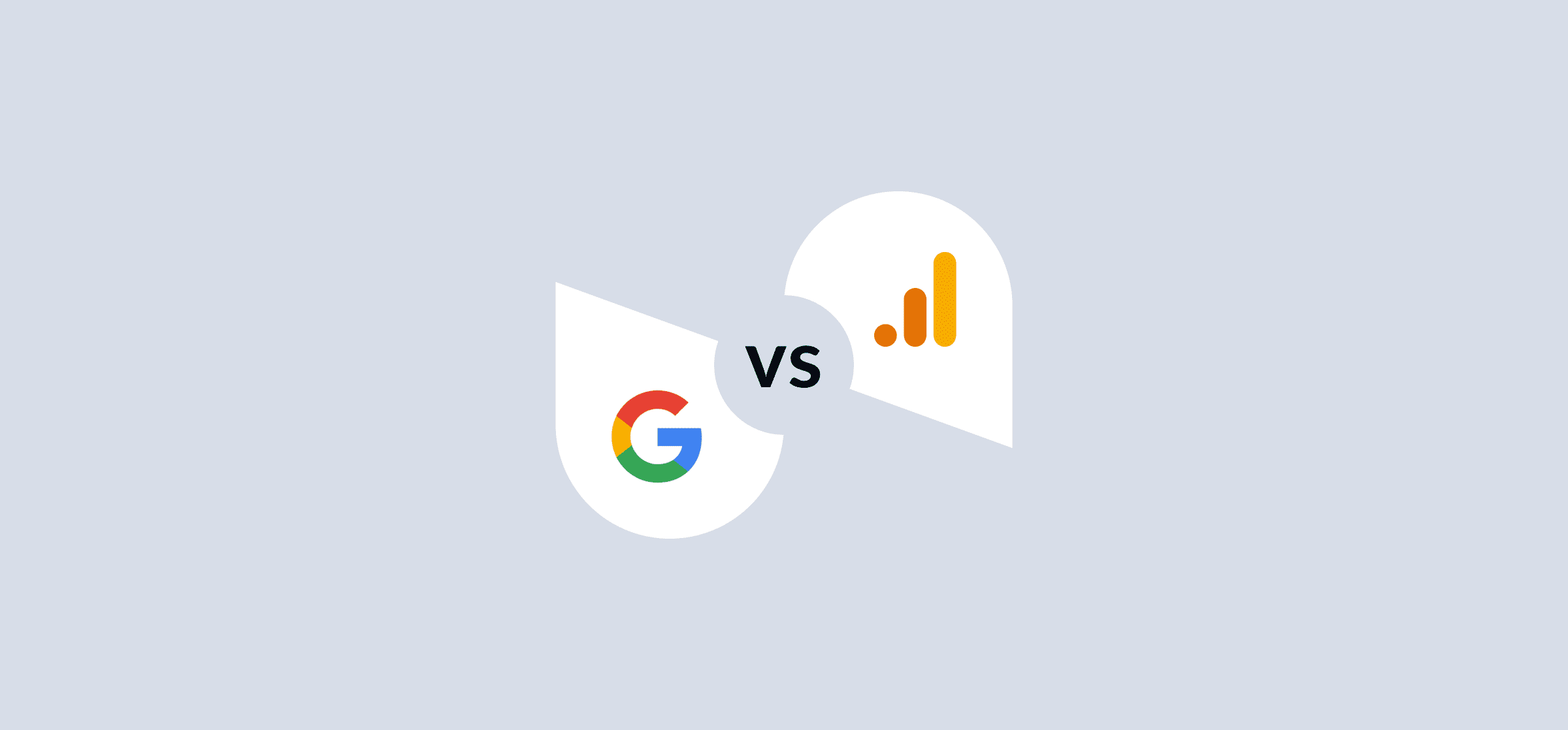 Logos for Google Analytics and Google Search Console, representing a blog post comparing both tools.