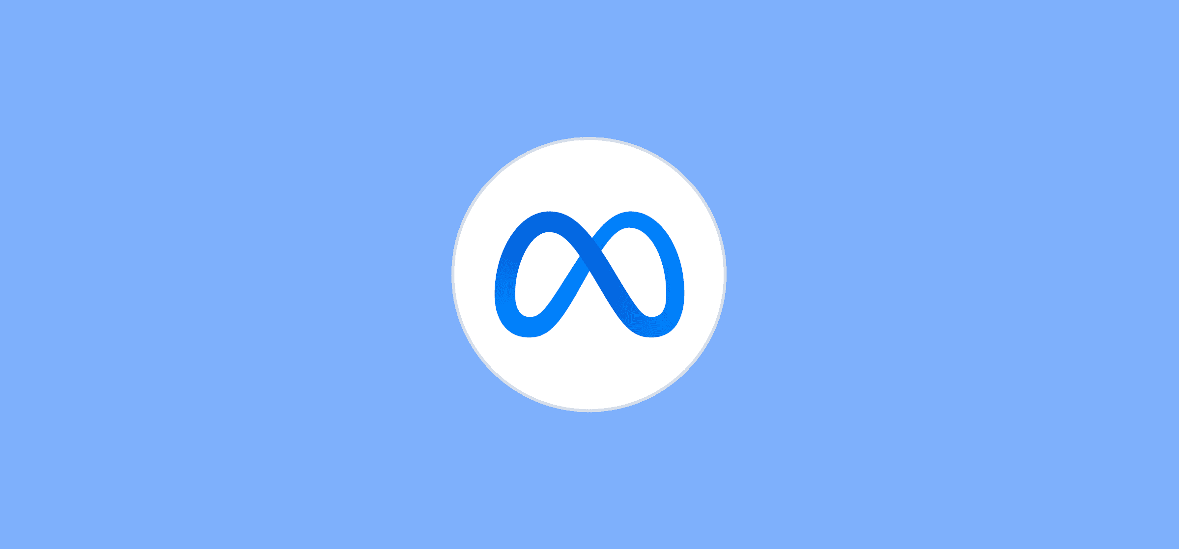 A logo for Meta on a blue background.