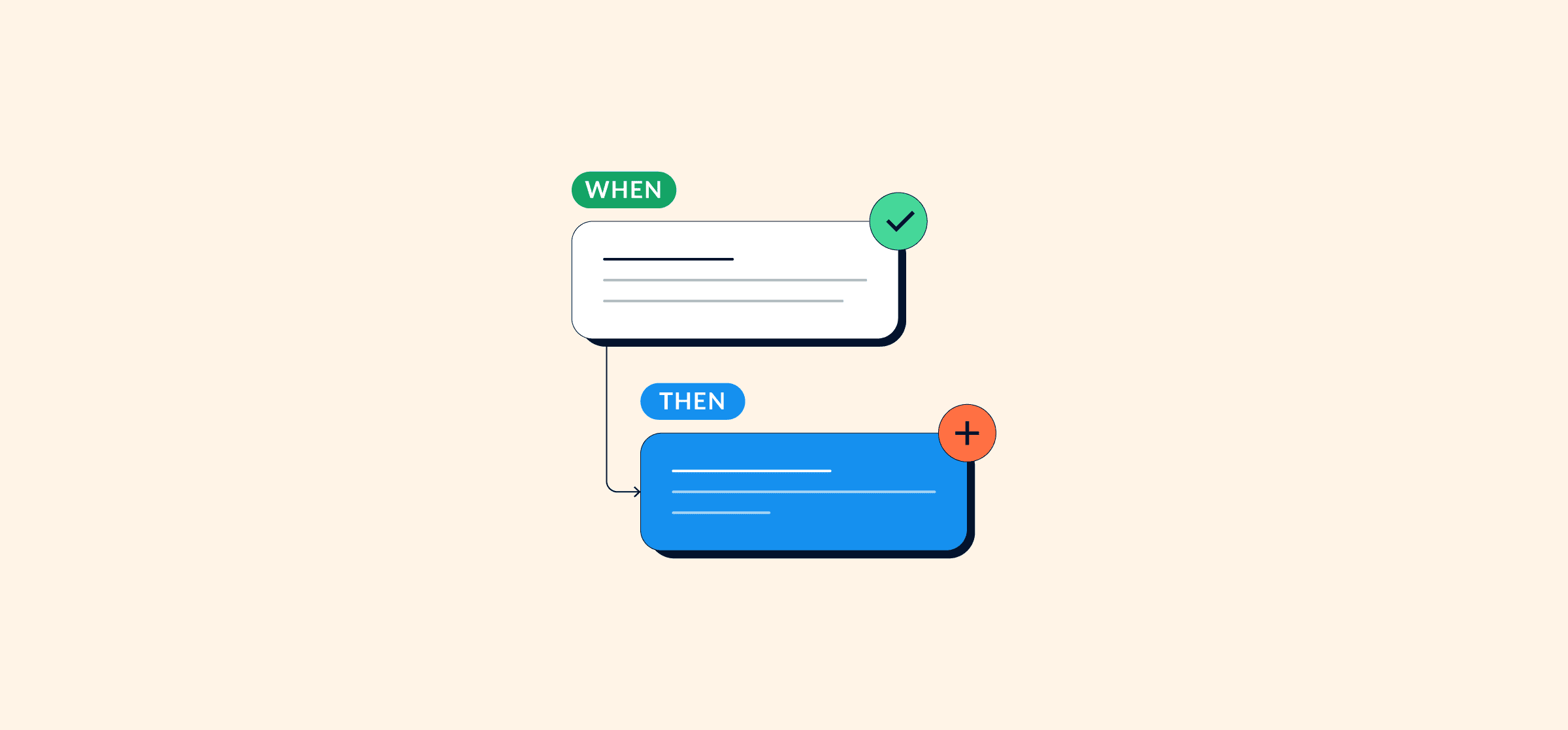 An illustration of two bubbles, representing task automation.
