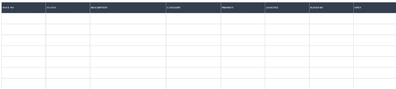 An issue tracking template for Google Sheets.