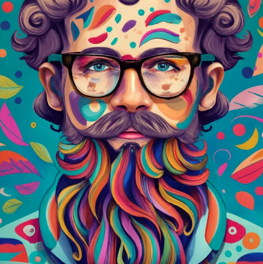 An illustration of a bearded man.