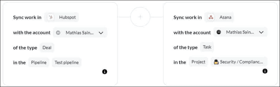 Connect HubSpot Asana with Unito 2-way sync tool selection