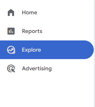 Close-up of the 'Explore' section highlighted in the navigation menu of Google Analytics 4.