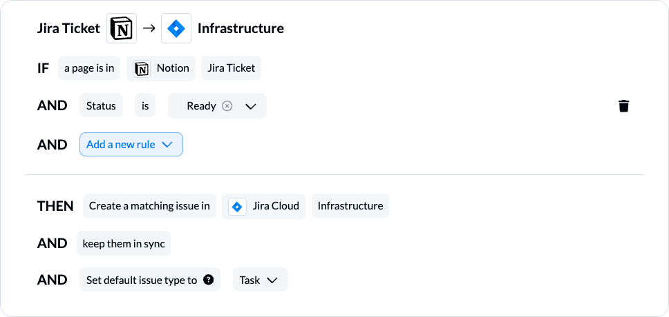 Syncing Notion pages to Jira with Unito 2-way sync