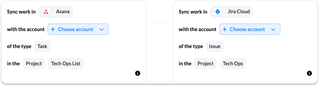 Connecting accounts between Asana and Jira with Unito 2 Way Sync