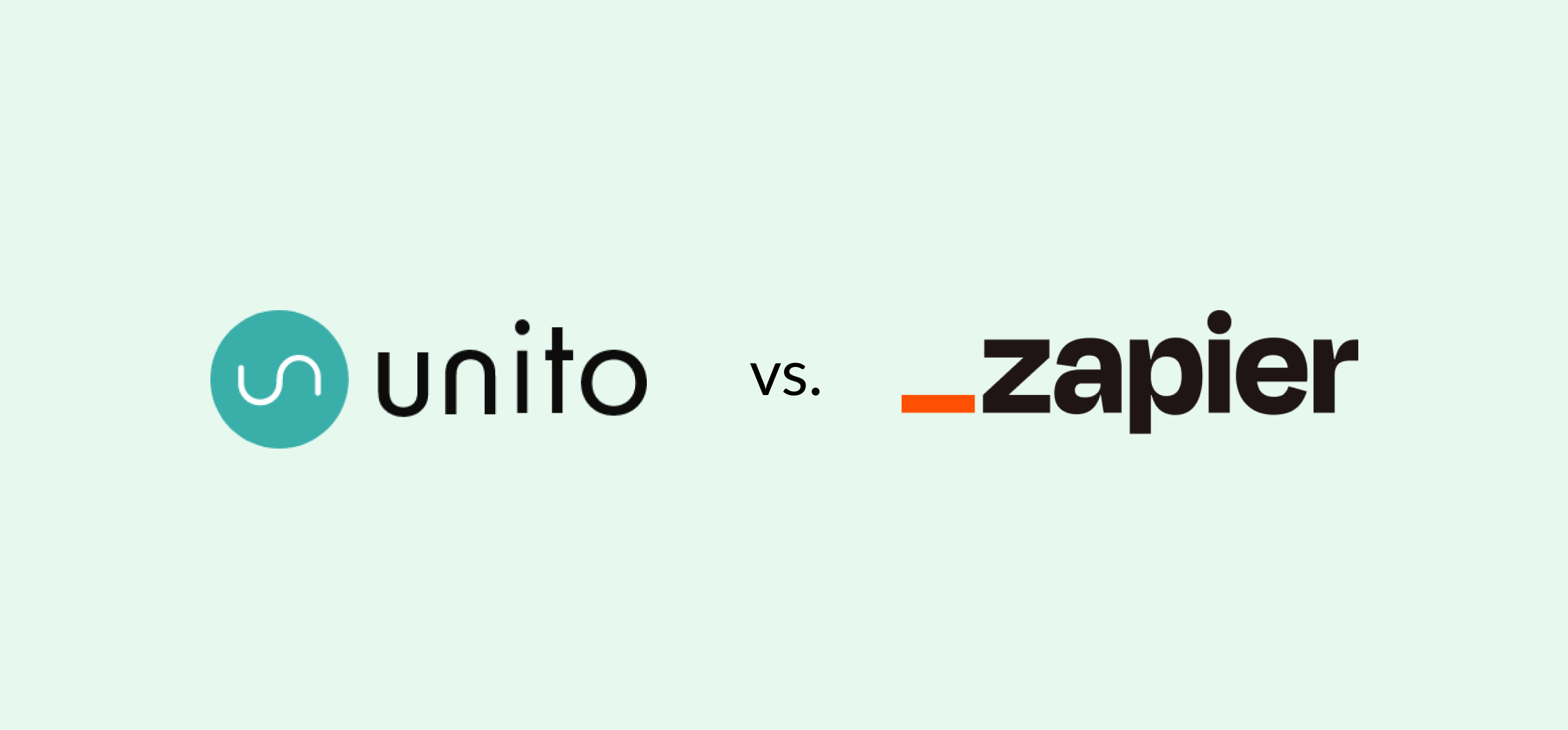 Logos for Unito and Zapier, representing a guide comparing Zapier vs. Unito.