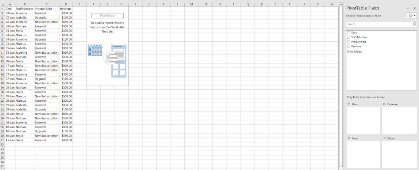 A screenshot of customization options for pivot tables in Excel.