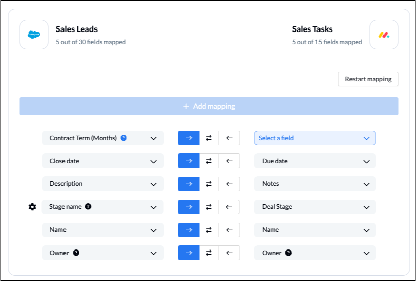 A screenshot of Unito, one of the best Salesforce data migration tools.