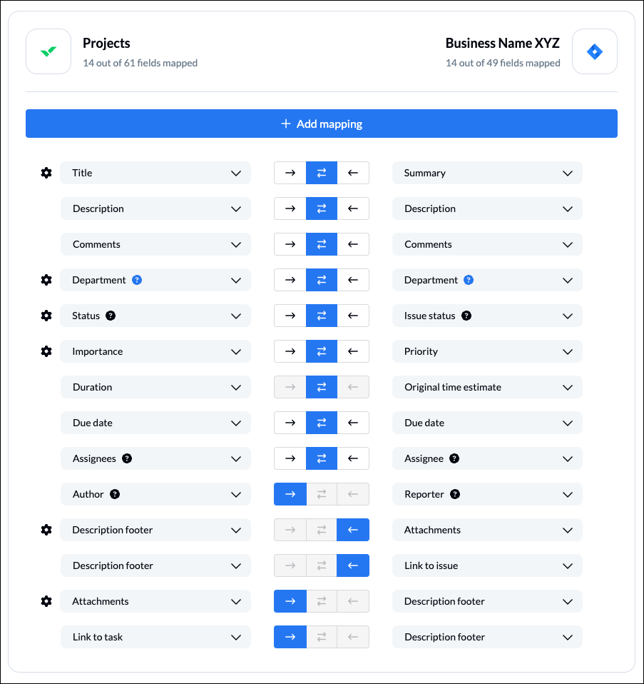 Set up field mappings to sync between Jira issues and Wrike tasks Unito Two Way Sync