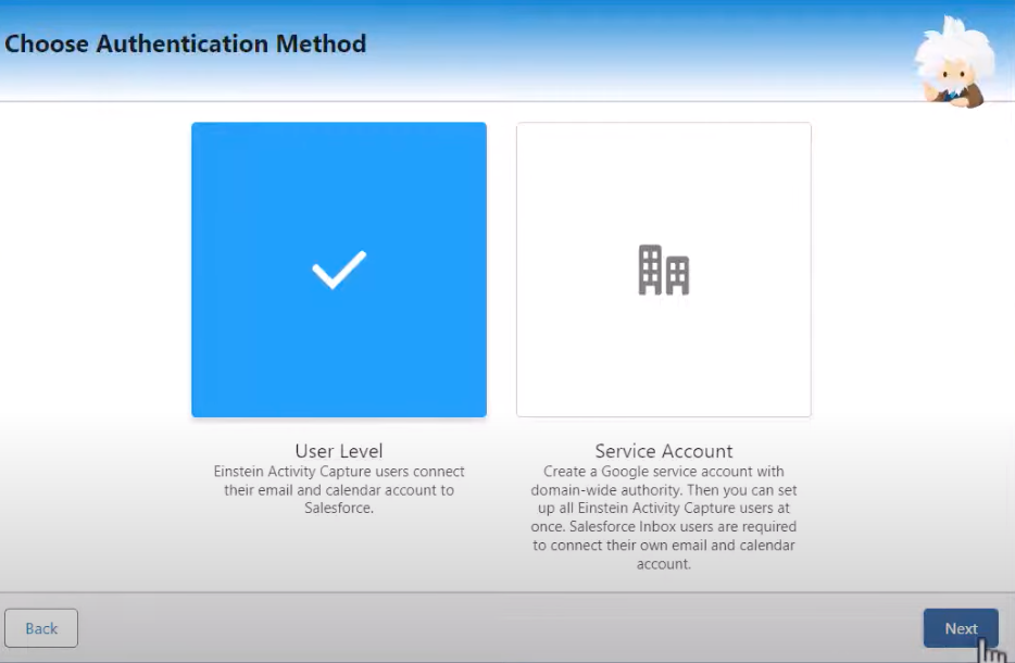 A screenshot of the authentication screen in Einstein Activity Capture.