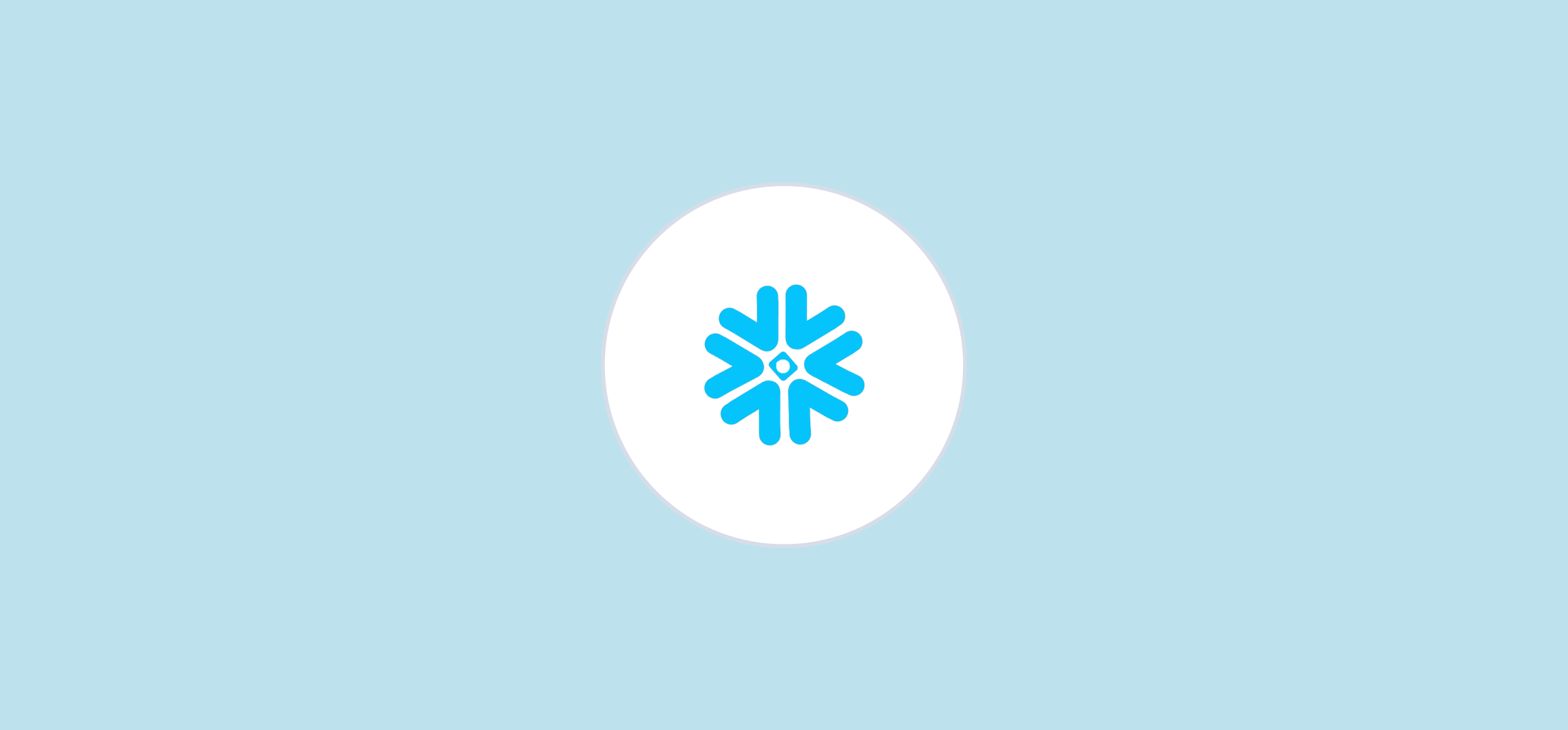 A logo for Snowflake on a blue background.