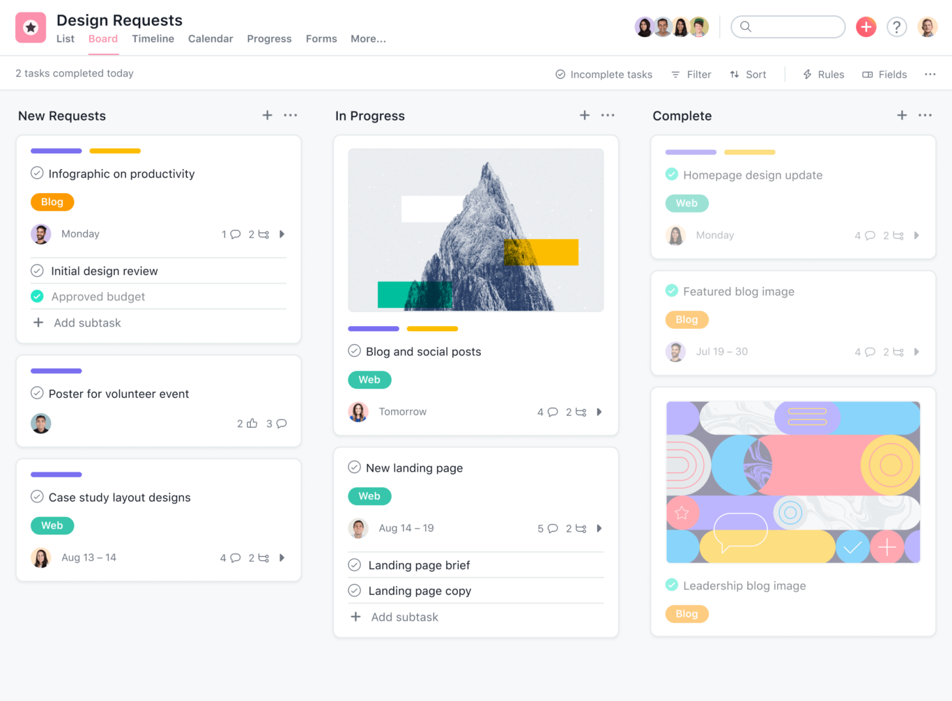 A screenshot of Asana.