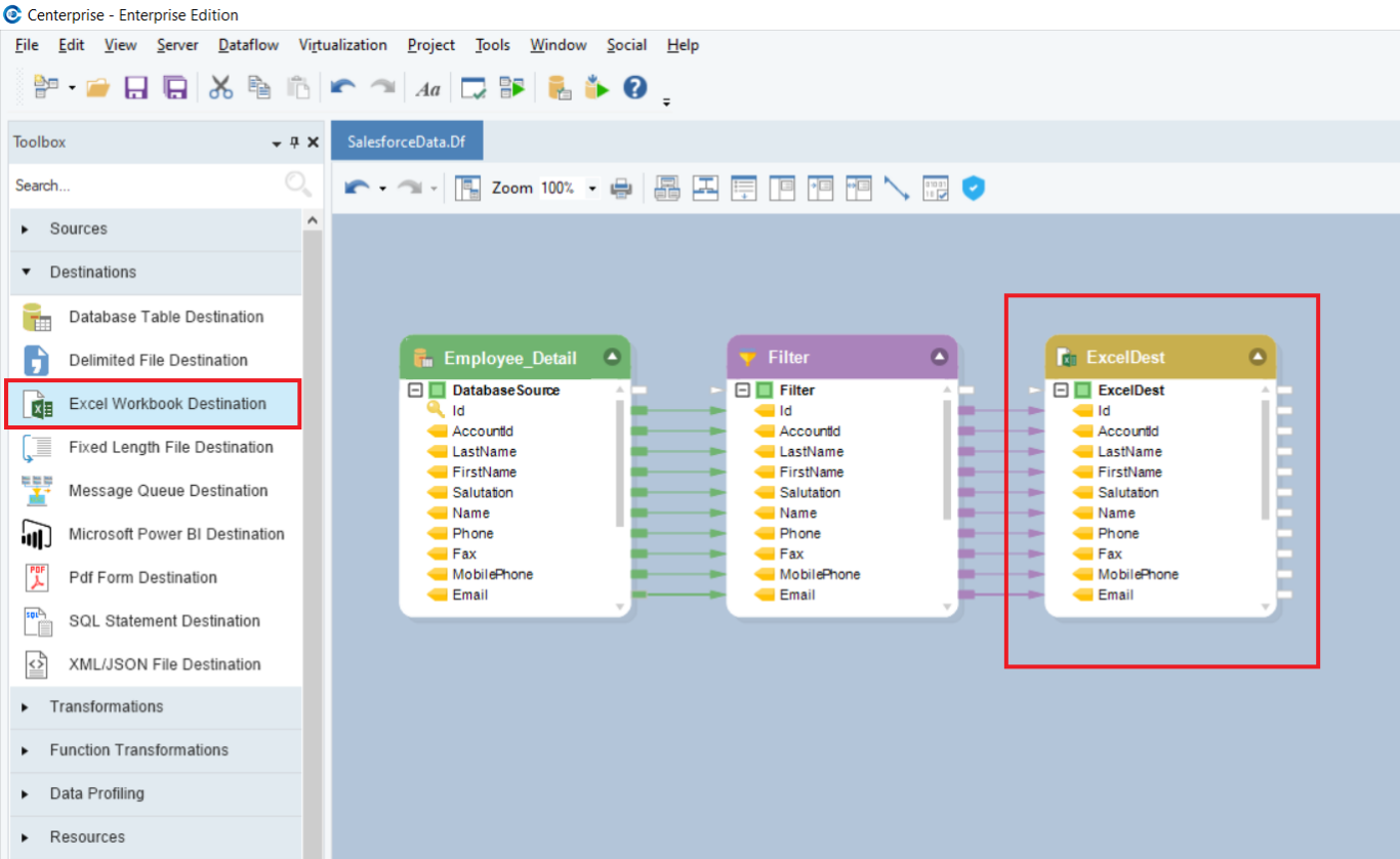 A screenshot of Astera, a popular tool for managing the data migration process to and from Salesforce.