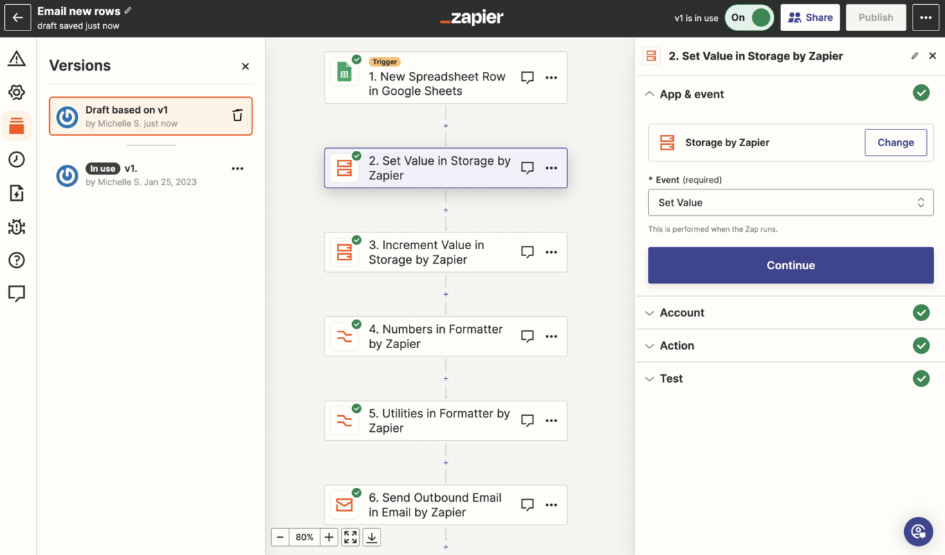 A screenshot of Zapier, a popular option for CRM integration.