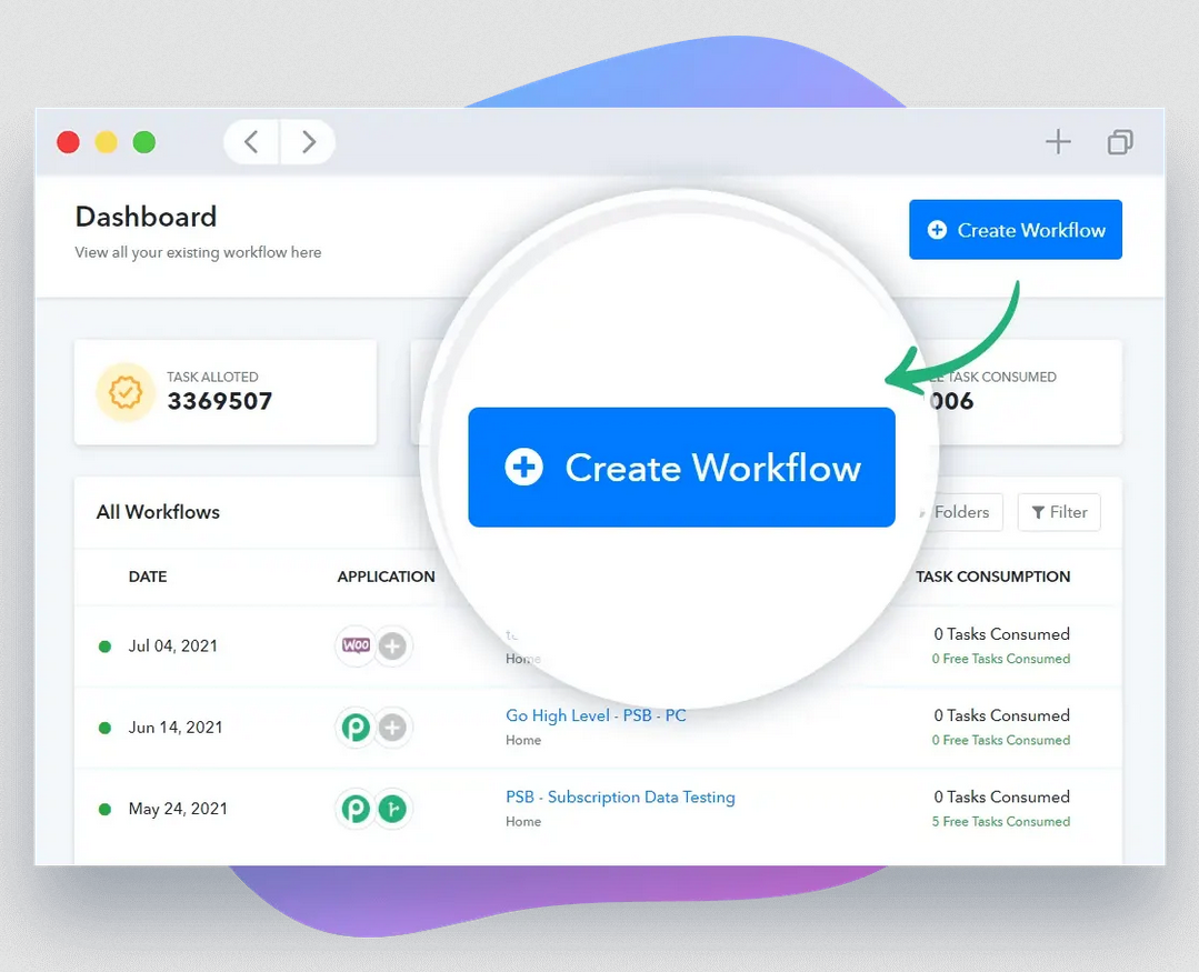 A screenshot of Pabbly Connect, a Zapier alternative.