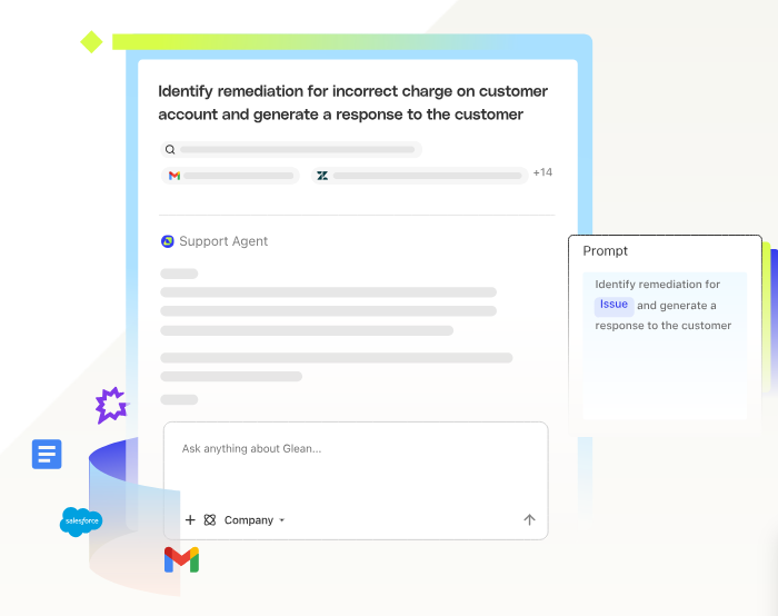A screenshot of Glean, a Work AI platform enabling businesses to automate more of their work.
