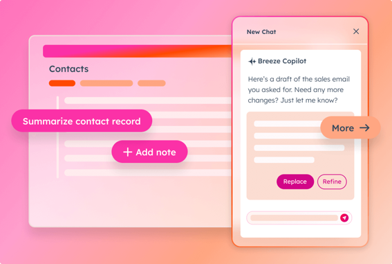 A screenshot of HubSpot Breeze, a suite of automation tools for HubSpot.