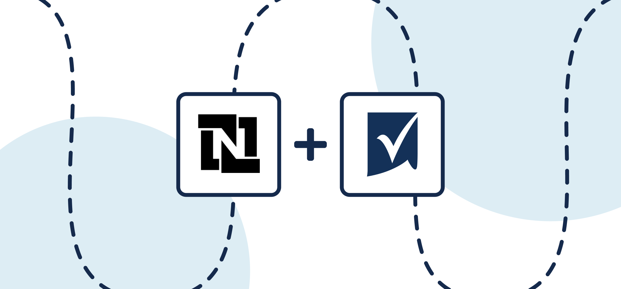Logos for Netsuite and Smartsheet, representing a Netsuite-Smartsheet integration powered by Unito.