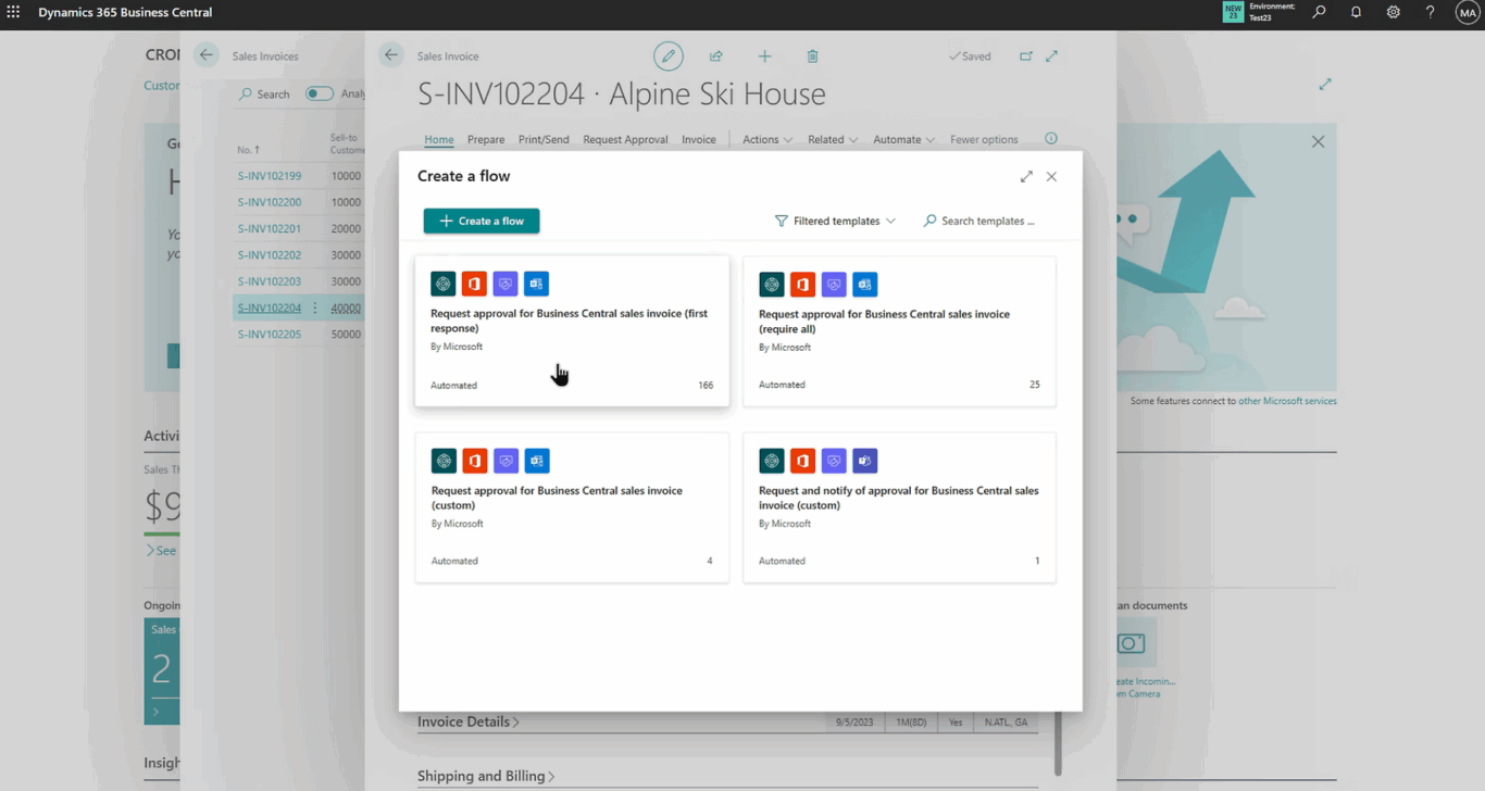 A screenshot of Microsoft Dynamics 365 Business Central, a NetSuite competitor.