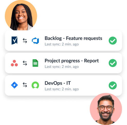 Illustration of different Unito flows between a range of tools