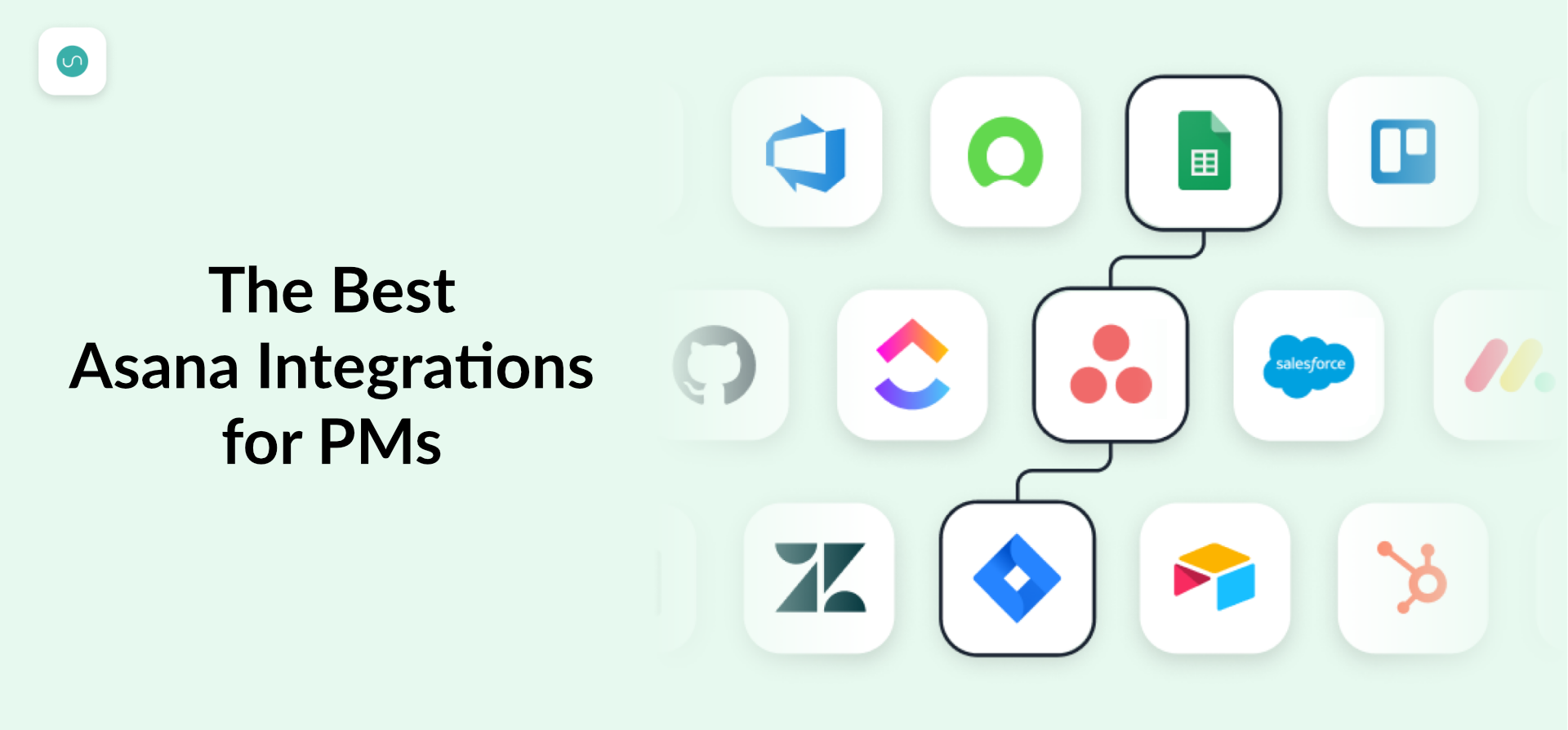 Logos for Asana and other software tools, representing Asana integrations.