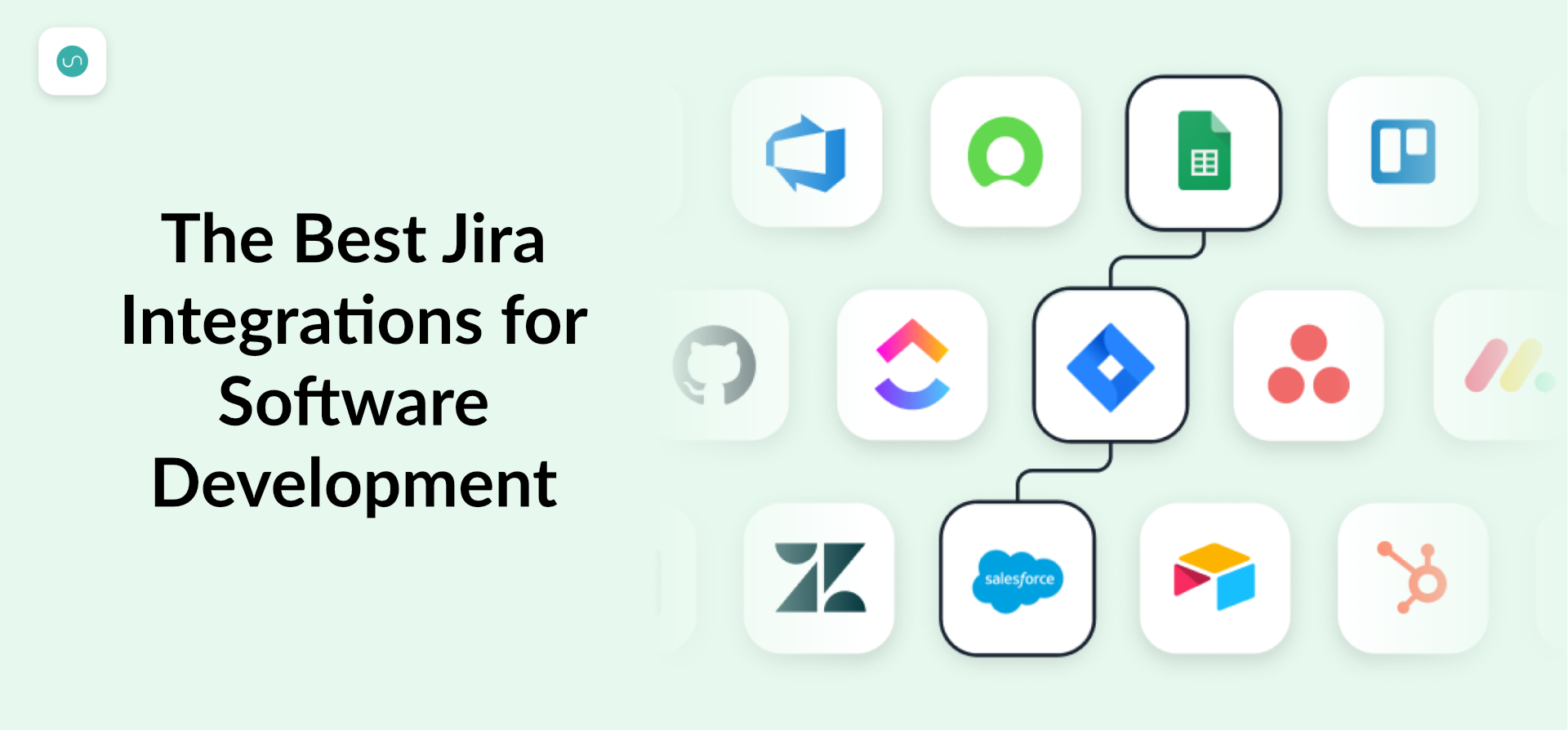 An illustration with logos for Jira and other tools, representing a guide to Jira integrations.
