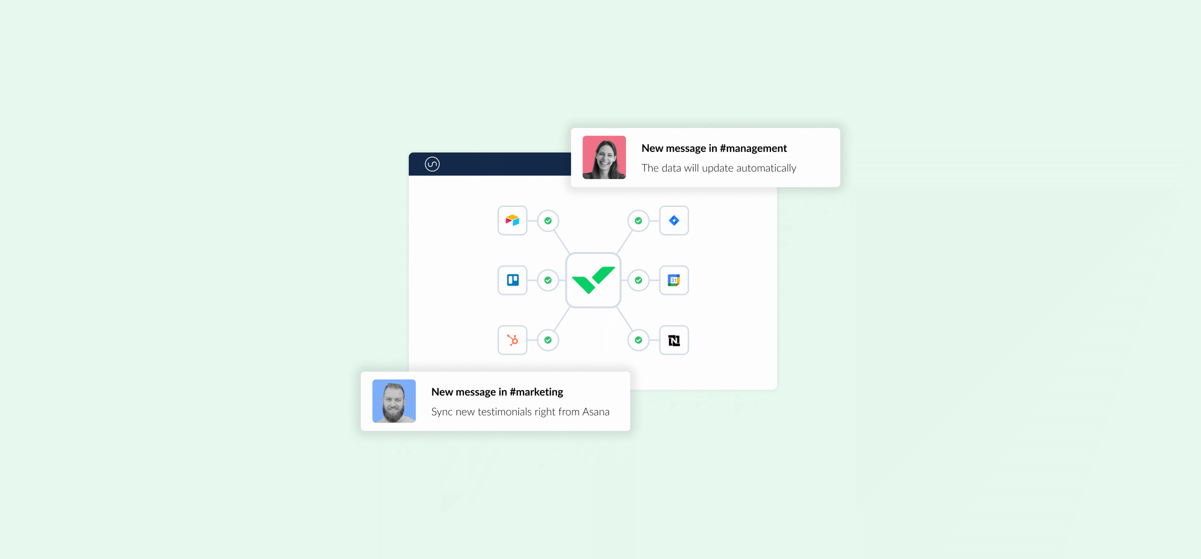 An illustration of the Wrike logo and other logos, representing Wrike integration.